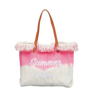 Tragetasche Shopper Einkaufstasche Handtasche Strandtasche Badetasche 50x36x14cm , Rosa