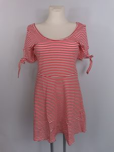 Beachtime Strandkleid, rot/weiss gestreift, Gr. 44