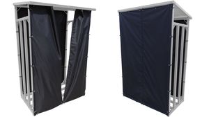 Grasekamp Wetterschutz Set Front und Rückwand zu  Kaminholzunterstand XL 200x70x203cm  Polyester Schwarz