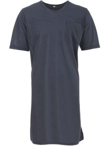 Herren Nachthemd kurzärmelig V-Kragen mit Brusttasche Schlafshirt, Farbe:Anthrazit, Größe:XL