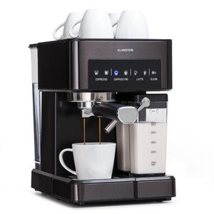 Klarstein Espresso Siebträgermaschine mit Milchaufschäumer, 1,8L Mini-Espressomaschine mit Siebträger, 20 Bar Edelstahl-Kaffeemaschine Klein, 1350W Kaffeemaschine für Cappuccino, Latte, Espresso