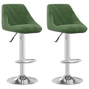 vidaXL Barová židle 2 ks. Tmavě zelený samet