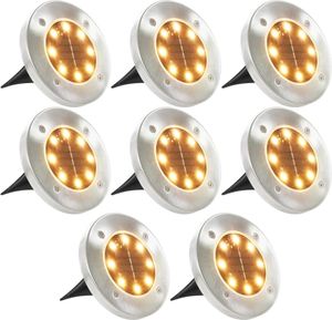 Outdoor Solar-Bodenleuchten Gartenlampe 8er Set LED-Leuchtmittel Warmweiß