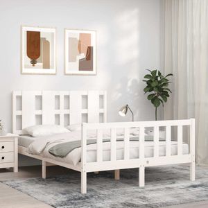 Maison Exclusive Rám postele s čMaison Exclusive bílý 140 x 200 cm masivní dřevo