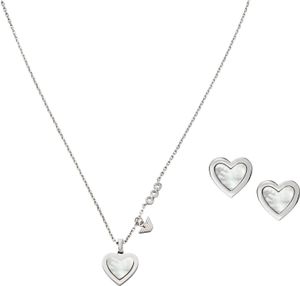 Emporio Armani EGS3228SET Damen Collier Herz Edelstahl Silber weiß 42 cm