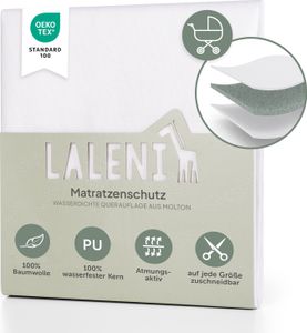 Inkontinenční podložka Laleni nepromokavá a prodyšná 70x100 cm pro děti | Molton matrace topper sada 2 z bavlny | Chránič matrace