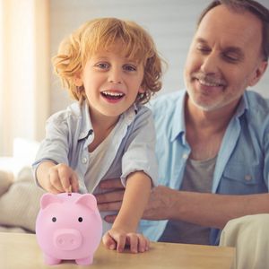 1Pc Schwein Spardose Sparbüchse Münze Bank Kindergeschenke Sparspielzeug，rosa