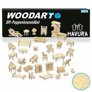 WOODART 3D Puppenmöbel Holz Bausatz Mini Puppen Möbel Set