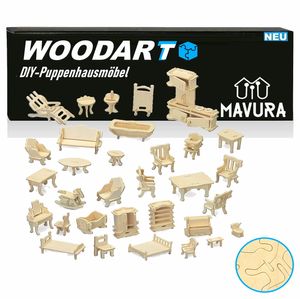 WOODART 3D nábytok pre bábiky drevená súprava nábytku pre mini bábiky