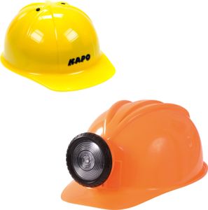 EDUPLAY Bauhelme für Kinder, Kunststoff, gelb/orange, 2-teilig (1 Set)