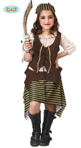 süßes Piratin Kostüm für Mädchen Gr. 110-146, Größe:140/146