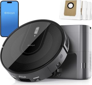 Robotický vysavač Enboya D60+ s vyprazdňovací stanicí 5000 Pa, robotický vysavač, autonomní vysavač pro domácí zvířata, Roboto Aspi, síťový robot na psí chlupy, pro tvrdé podlahy a koberce s krátkým vlasem
