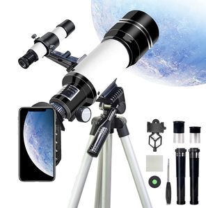 Teleskop für Kinder und Einsteiger für Beobachtung von Himmel und Landschaft, 70mm fernrohr Teleskop Astronomisches Mit verstellbarem Stativ