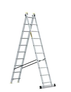 Drabest - Aluminium-Leiter pro 2-teilig 2x10 Stufen, Belastbarkeit 150kg