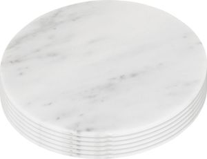 Argon Ta Runde Marmor-Tischsets – 30 cm – Weiß – 6 Stück