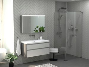 Sprchové dveře s boční stěnou Jungborn SETTE 100 x 100 cm barva rámu chrom dekor skla čiré sklo