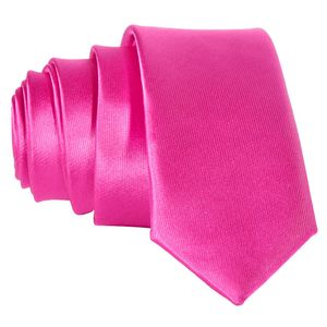 DonDon schmale pinke Krawatte 5 cm glänzend