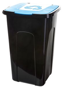 Abfalltonne 50L Recycling Mülltonne mit Klappdeckel Mülleimer Mülltrennung Blau