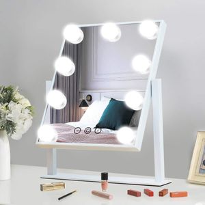 Spiegel mit Beleuchtung, Schminkspiegel, Kosmetikspiegel mit intelligent Touchscreen Schminktisch Stehspiegel, 36x30,5cm