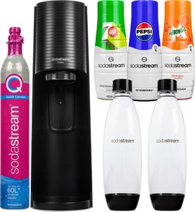 Výrobník perlivé vody SodaStream Terra Black se 2 lahvemi + 3 sirupy (Pepsi, Mirinda, 7UP) 440 ml Výrobník perlivé vody SodaStream Terra Black se 2 lahvemi + 3 sirupy (Pepsi, Mirinda, 7UP) 440 ml