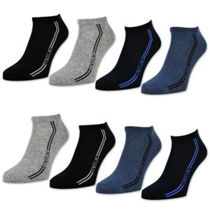 8 oder 12 Paar Sneaker Socken Herren Sport Baumwolle Schwarz Blau Grau  16777 - 8 Paar  Farbmix 39-42