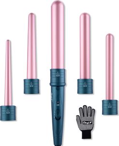 CkeyiN Lockenstab set 5 in 1 Welleneisen für große/mittlere/kleine Locken Keramikbeschichtung Lockenstäbe Temperatureinstellung Schnelle Erwärmung
