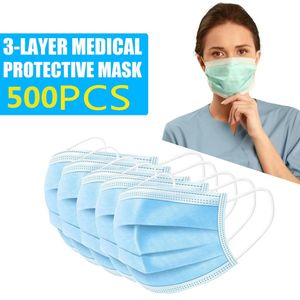 500st X Mundschutz 3 lagig ,Einweg Atemschutz Maske CE Hygieneschutz Gesichtsmaske ab 12. Juni