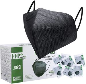 FFP2 Maske Schwarz 25 Stück Maske Einzelnverpackung Atemschutzmaske 5 Lagige Staubschutzmaske Mundschutzmaske