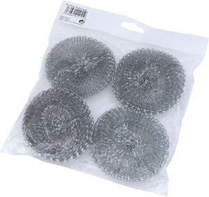 4er Pack Topfreiniger aus Stahl, Topfkratzer, je ca. 100mm im Ø
