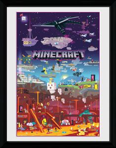 GB Eye poster in Minecraft World Beyond 30 x 40 cm Rahmen, Farbe:schwarz