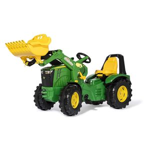 Traktor John Deere s pedálmi X-Trac Premium Bucket Quiet Wheels Rolly Toys