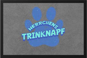 Herrchens Trinknapf Fußmatte Hund Hunde Hündin Liebe Hundeliebhaber Tierliebe Vierbeiner Hundepfote Pfote