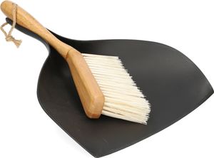 HOMLA BAMBOU Kehrblech und Kehrschaufel klein schwarz 29x19 cm