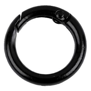 1 Ring Karabiner Innen-Ø Größenwahl Farbwahl Metall Ringkarabiner Schlüssel, Farbe:schwarz, Größe:Rund | 25mm x 4mm
