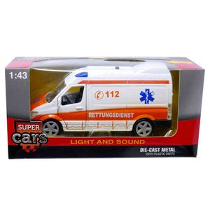 Johntoy Krankenwagen Supersportwagen mit Licht und Ton 17 cm