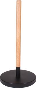 Küchenrollenhalter aus Holz und Metall – Ø 18,5 x 31,5 cm – Stilvoller Küchenrollenhalter für moderne Kücheneinrichtungen – Schwarz/Braun