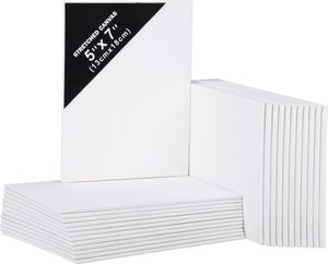 Belle Vous 24 Stk Leere Leinwände zum Bemalen – 13 x 18 cm – Vorgespannte Kleine Leinwand – Leinwände für Acrylmalerei, Ölgemälde, Skizzen und
