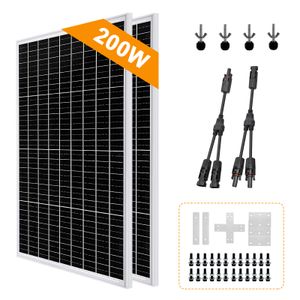 200W Solarmodul Solarpanel 2x100W Photovoltaik Solaranlage WohnmobilBatterien 0% MwSt