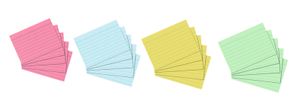 Herlitz Karteikarten A5 in 4 Farben je 100 Stück eingeschweißt Liniert