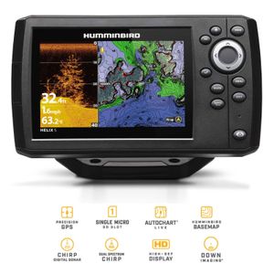 Humminbird Helix 5 Chirp GPS DI G3 Down Imaging GPS Kartenplotter Echolot - Komplett mit Geber