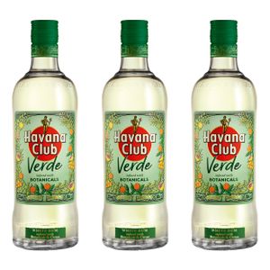 Havana Club Verde Rum 3er Set, Weißer Rum mit Botanicals, Alkohol, 35 %, 3x700 ml
