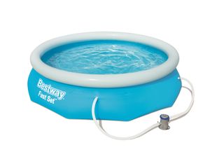 Bestway Fast Set Pool - Ø 305 x 76 cm - Rund - mit Pumpe und Thermometer - Aufblasbarer Schwimmbecken - 3.638 Liter