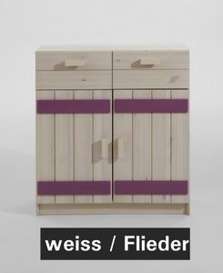 Kommode Kinderkommode Anrichte Sideboard Kiefer massiv Kinderzimmer farbig, Farbe:laugenfarbig