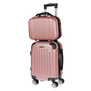 2 tlg Hartschalen Kofferset Reisekoffer Trolley Koffer TSA Kosmetiktasche Beutel