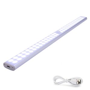 40cm LED Unterbauleuchte Schrankbeleuchtung mit Bewegungssensor USB Aufladbare Lichtleiste, Weiß