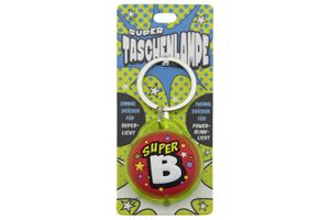 Super Taschenlampe mit Buchstabe: B - Schluessel Anhaenger auch fuer Schulranzen - als Geschenk - individuell mit Namen, Buchstabe oder Spruch