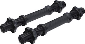 GORILLA SPORTS® Kurzhantelstangen - 2er Set, Länge 35cm, Ø 30mm, mit 4 Sternverschlüsse, Griff gerändelt, Verchromt, Schwarz - Hantelstangen, Kurzhantel, Hantelgriffe
