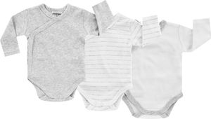 Jacky Wickelbody Langarm 3er Pack - Grau Melange,