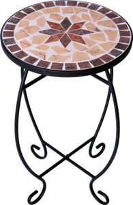 Beistelltisch Mosaik Gartentisch Metall rund Balkontisch klein