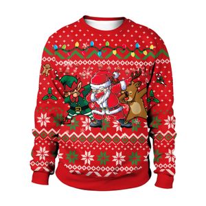 ASKSA Herren Damen Weihnachtspullover Christmas Sweater Birthday Sweater fuer Weihnachtsparty, Rot, XL